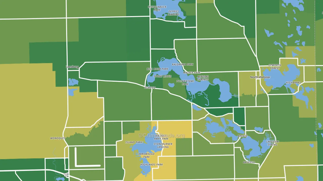 46538, IN Map of Vehicle Theft Rates