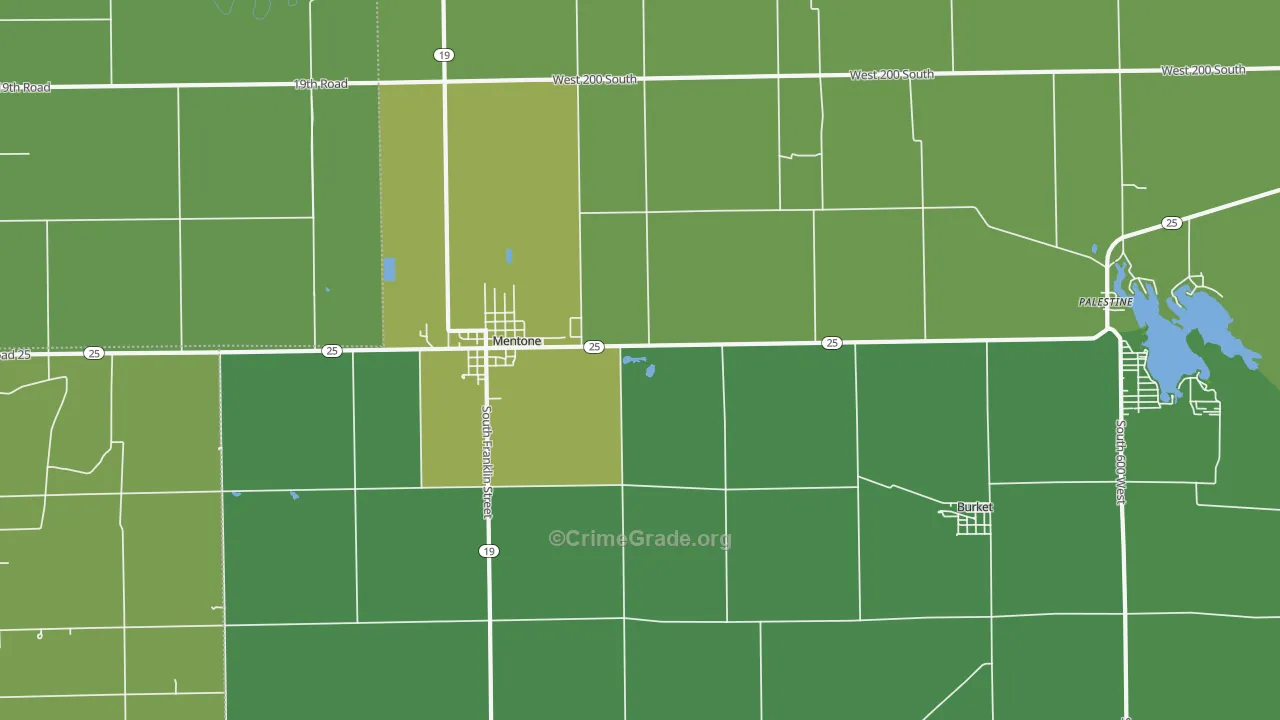 46539, IN Map of Vehicle Theft Rates