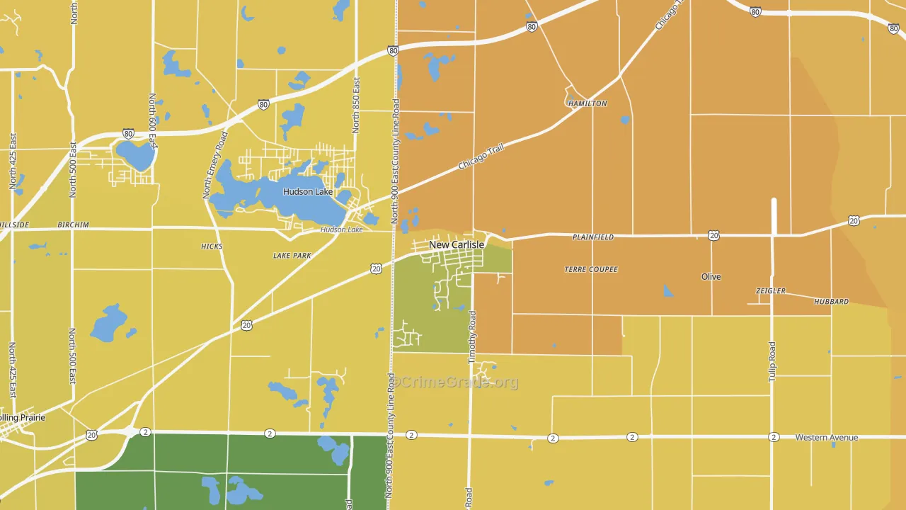 46552, IN Map of Vehicle Theft Rates