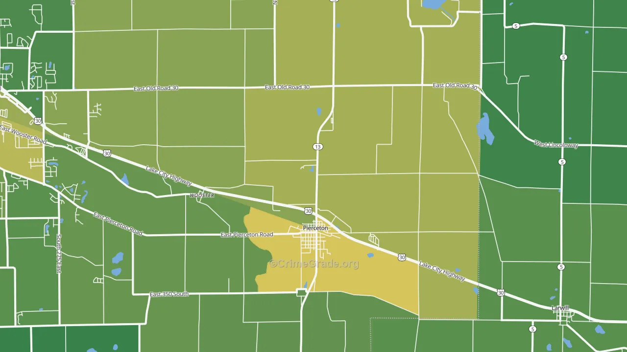 46562, IN Map of Vehicle Theft Rates