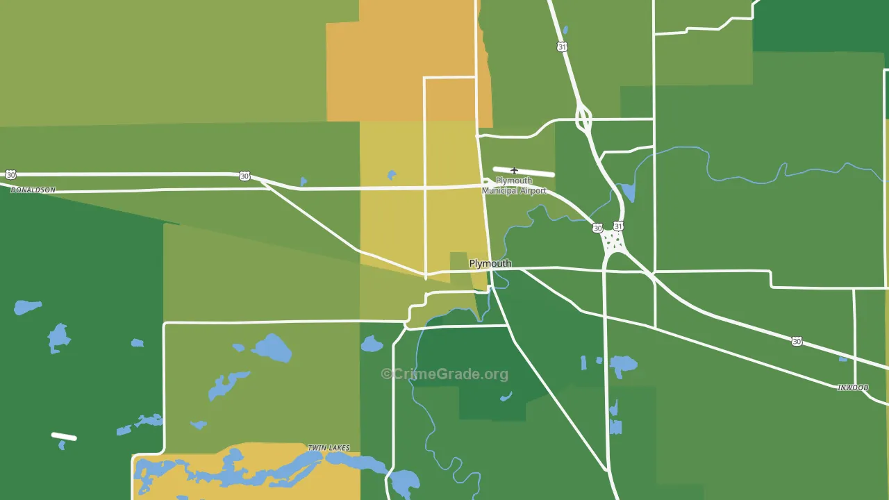 46563, IN Map of Vehicle Theft Rates