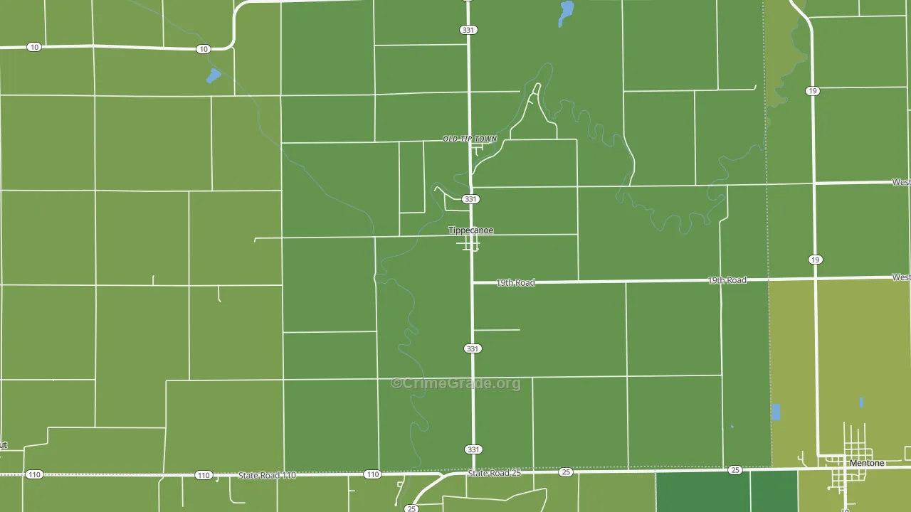 46570, IN Map of Vehicle Theft Rates