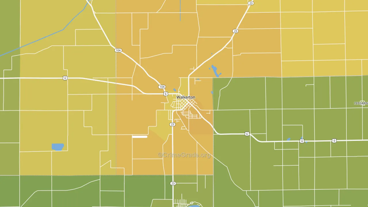 46574, IN Map of Vehicle Theft Rates