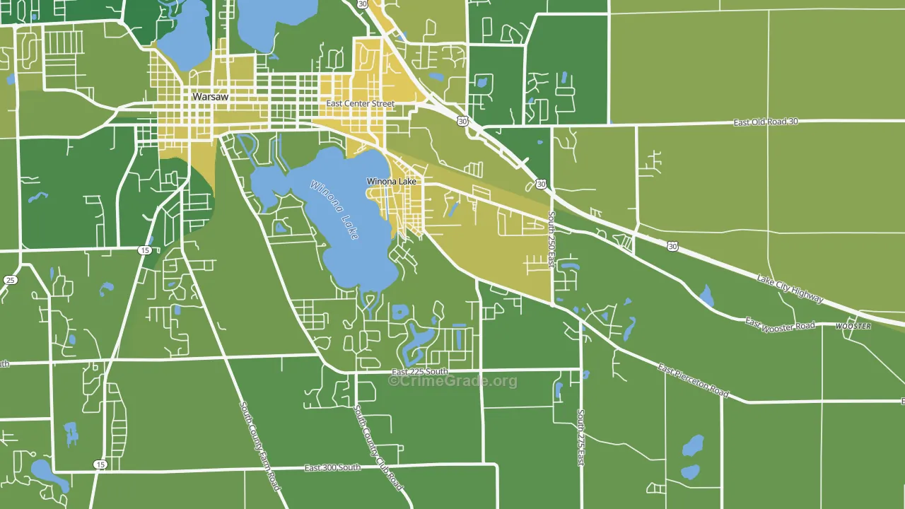 46590, IN Map of Vehicle Theft Rates