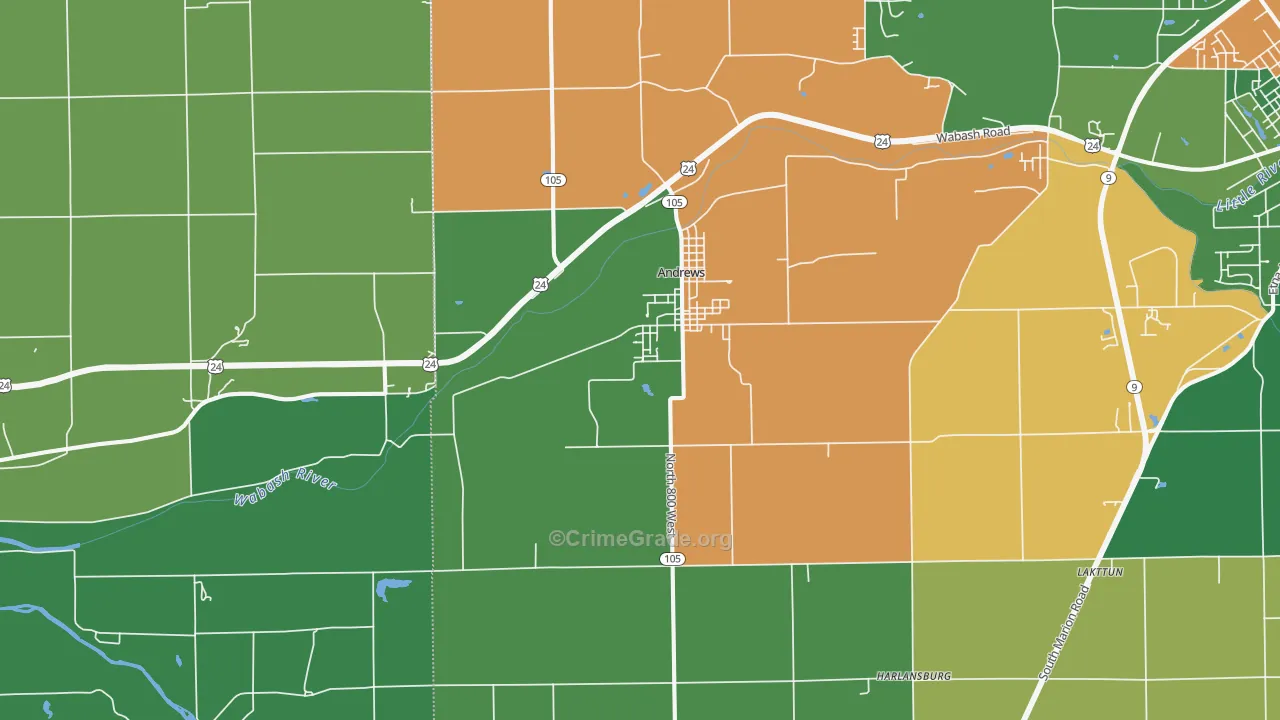 46702, IN Map of Vehicle Theft Rates