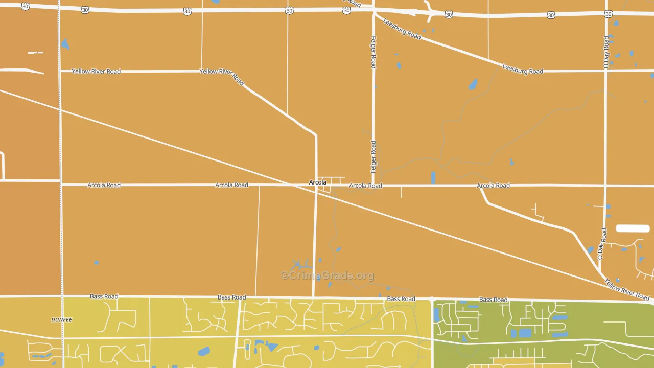 46704, IN Map of Vehicle Theft Rates