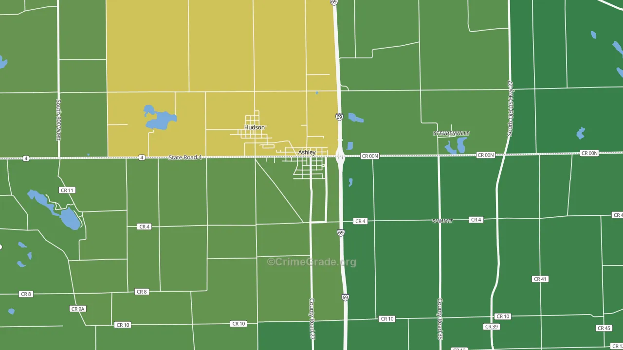 46705, IN Map of Vehicle Theft Rates