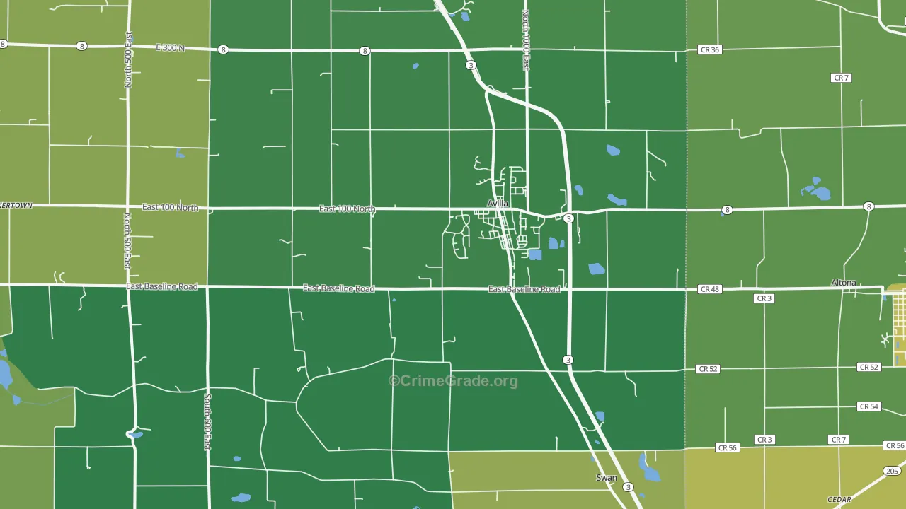 46710, IN Map of Vehicle Theft Rates