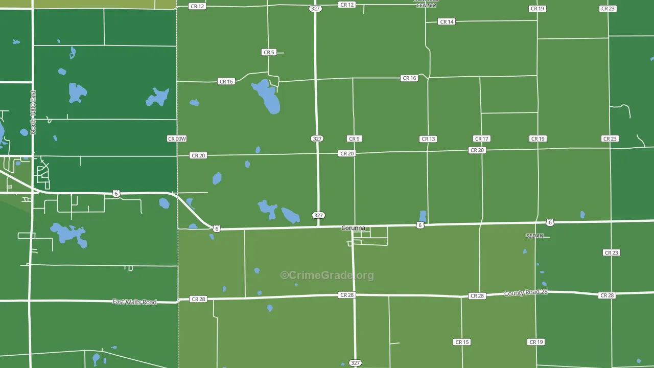 46730, IN Map of Vehicle Theft Rates