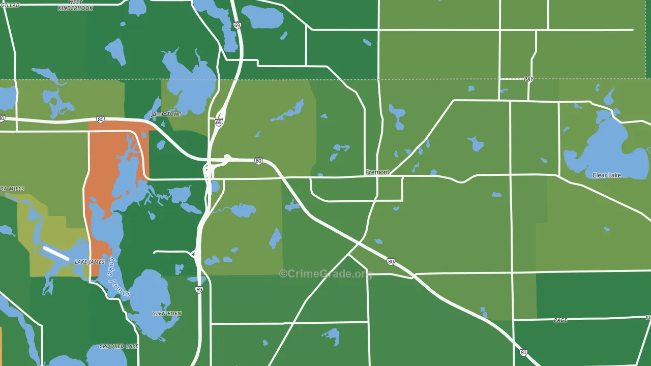 46737, IN Map of Vehicle Theft Rates