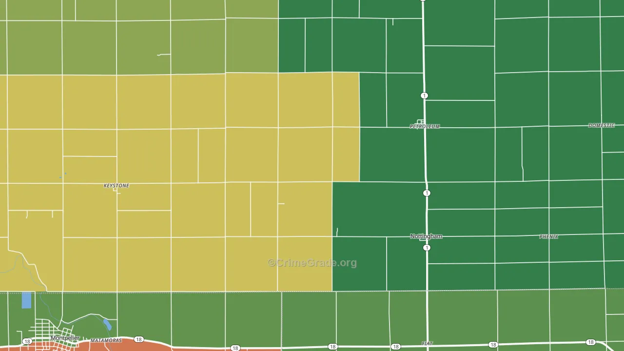 46759, IN Map of Vehicle Theft Rates