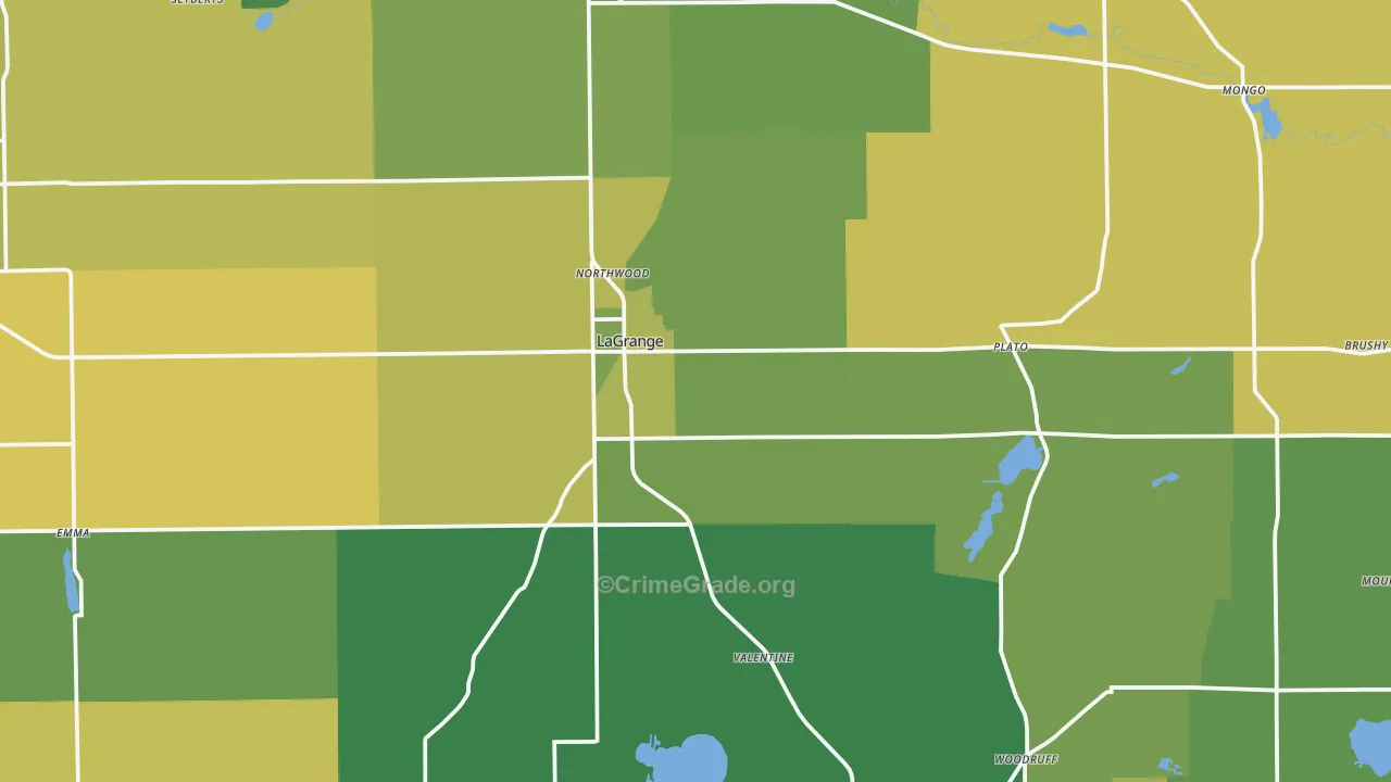 46761, IN Map of Vehicle Theft Rates