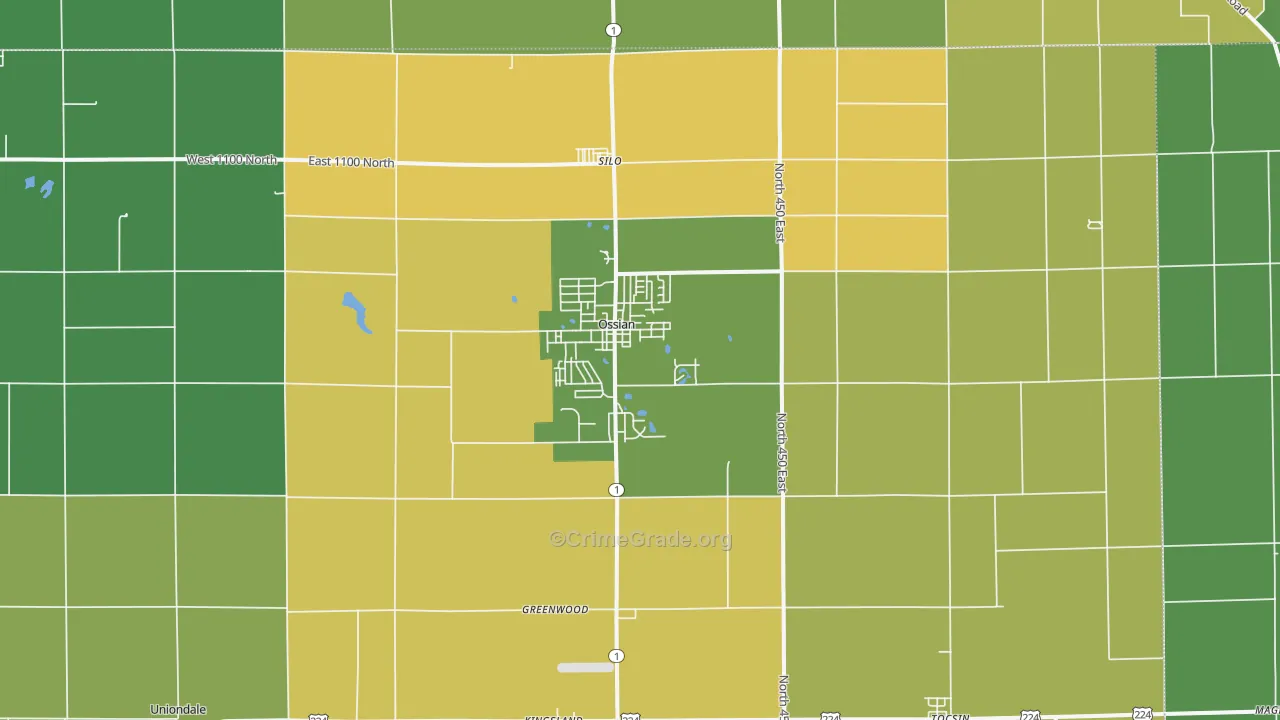 46777, IN Map of Vehicle Theft Rates