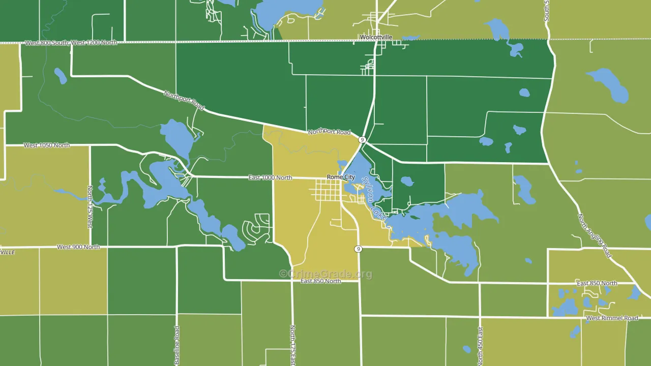 46784, IN Map of Vehicle Theft Rates