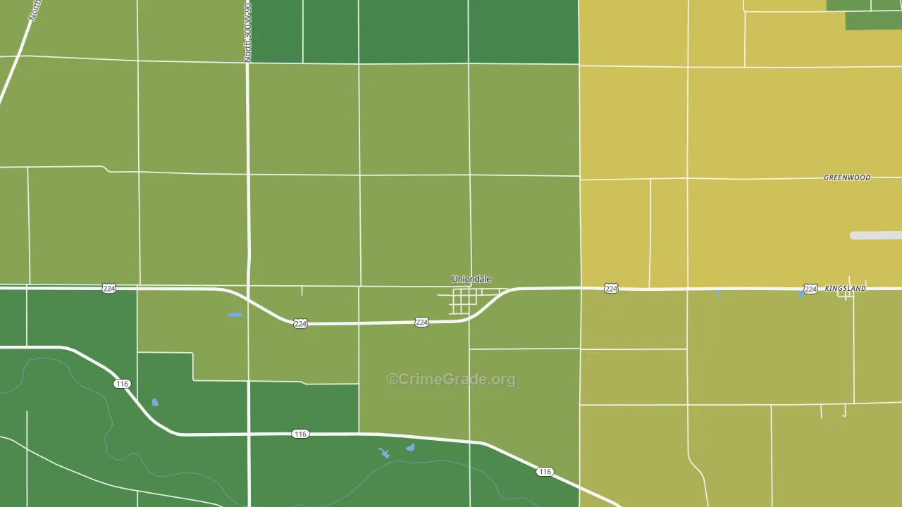 46791, IN Map of Vehicle Theft Rates