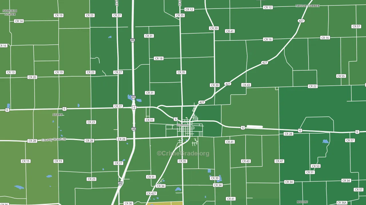46793, IN Map of Vehicle Theft Rates