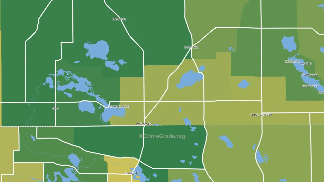 46795, IN Map of Vehicle Theft Rates