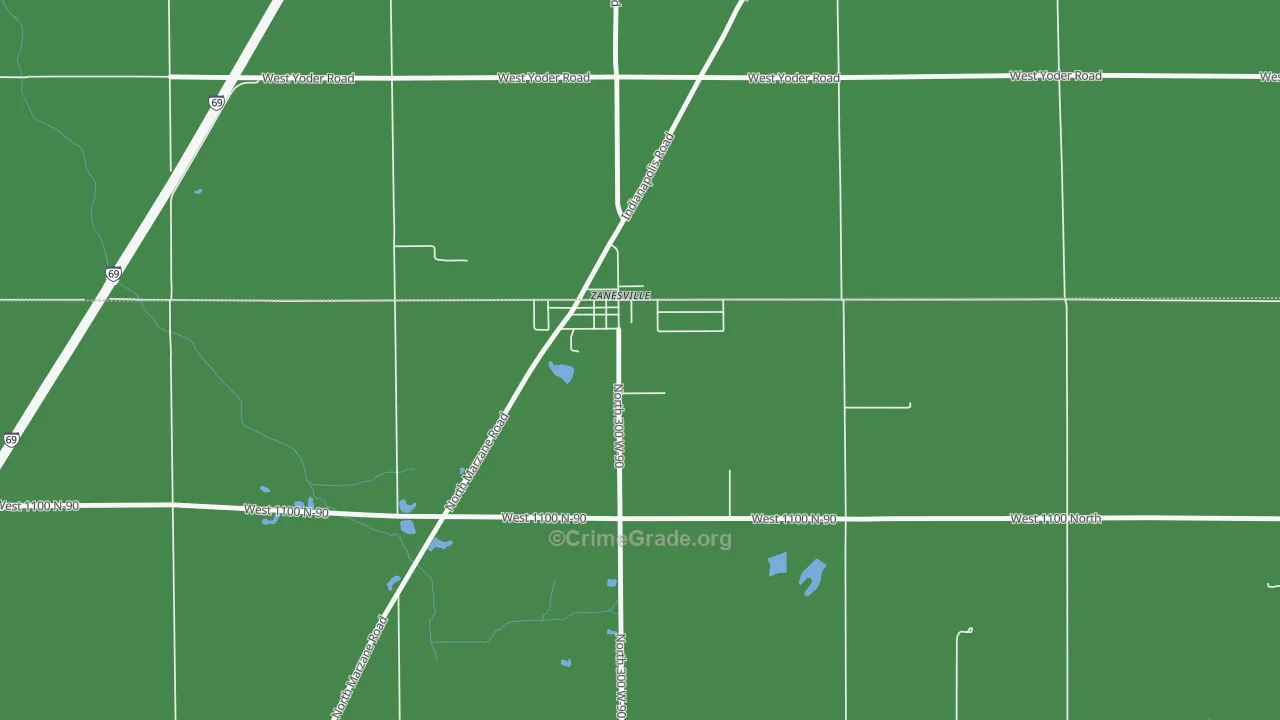 46799, IN Map of Vehicle Theft Rates
