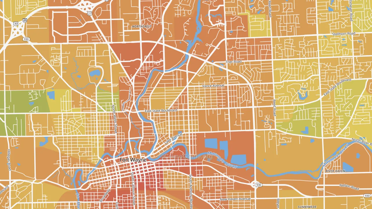 46805, IN Map of Vehicle Theft Rates