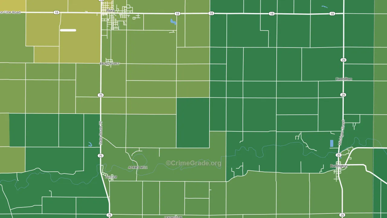 46913, IN Map of Vehicle Theft Rates