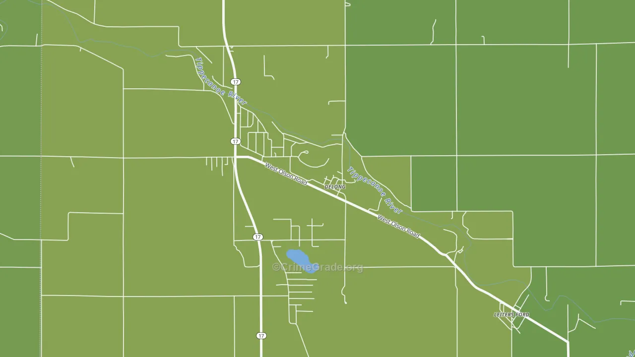 46922, IN Map of Vehicle Theft Rates