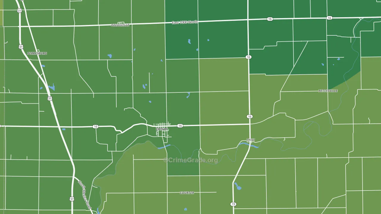 46926, IN Map of Vehicle Theft Rates