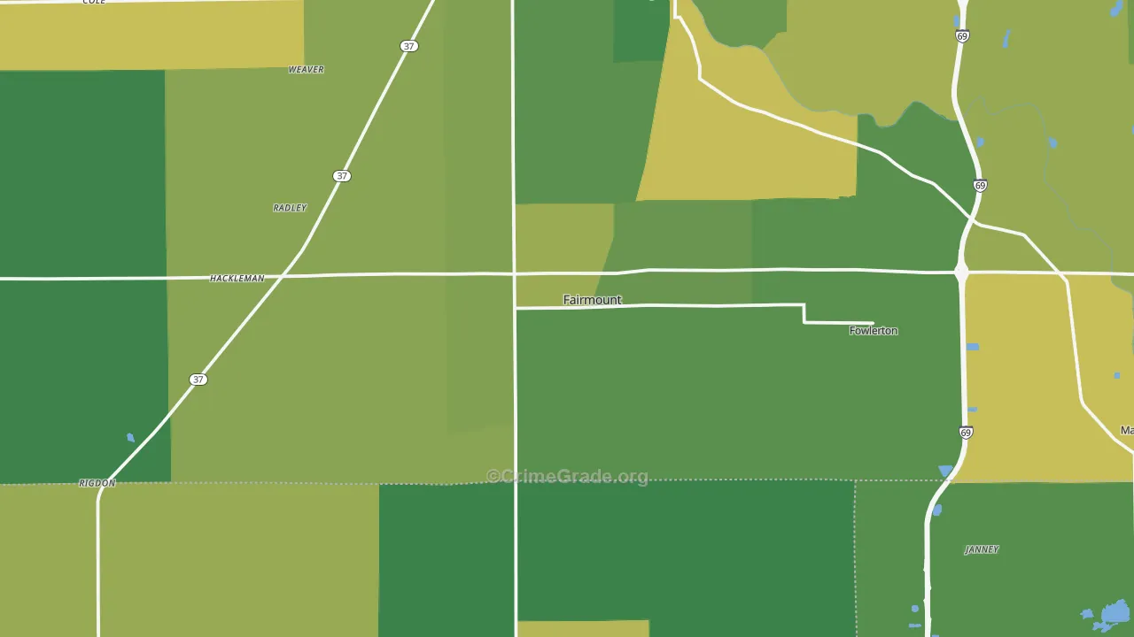 46928, IN Map of Vehicle Theft Rates