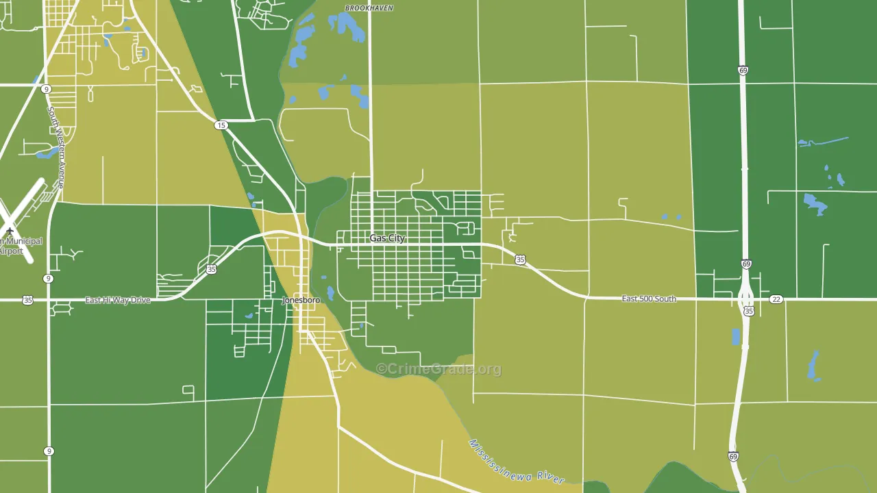 46933, IN Map of Vehicle Theft Rates