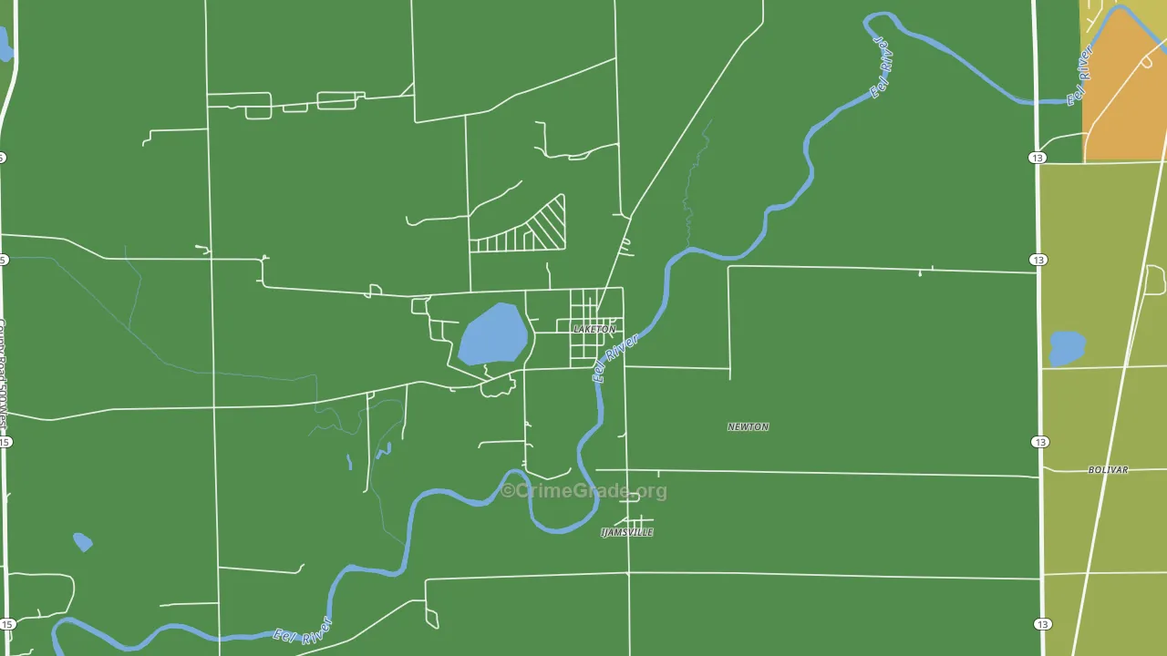 46943, IN Map of Vehicle Theft Rates