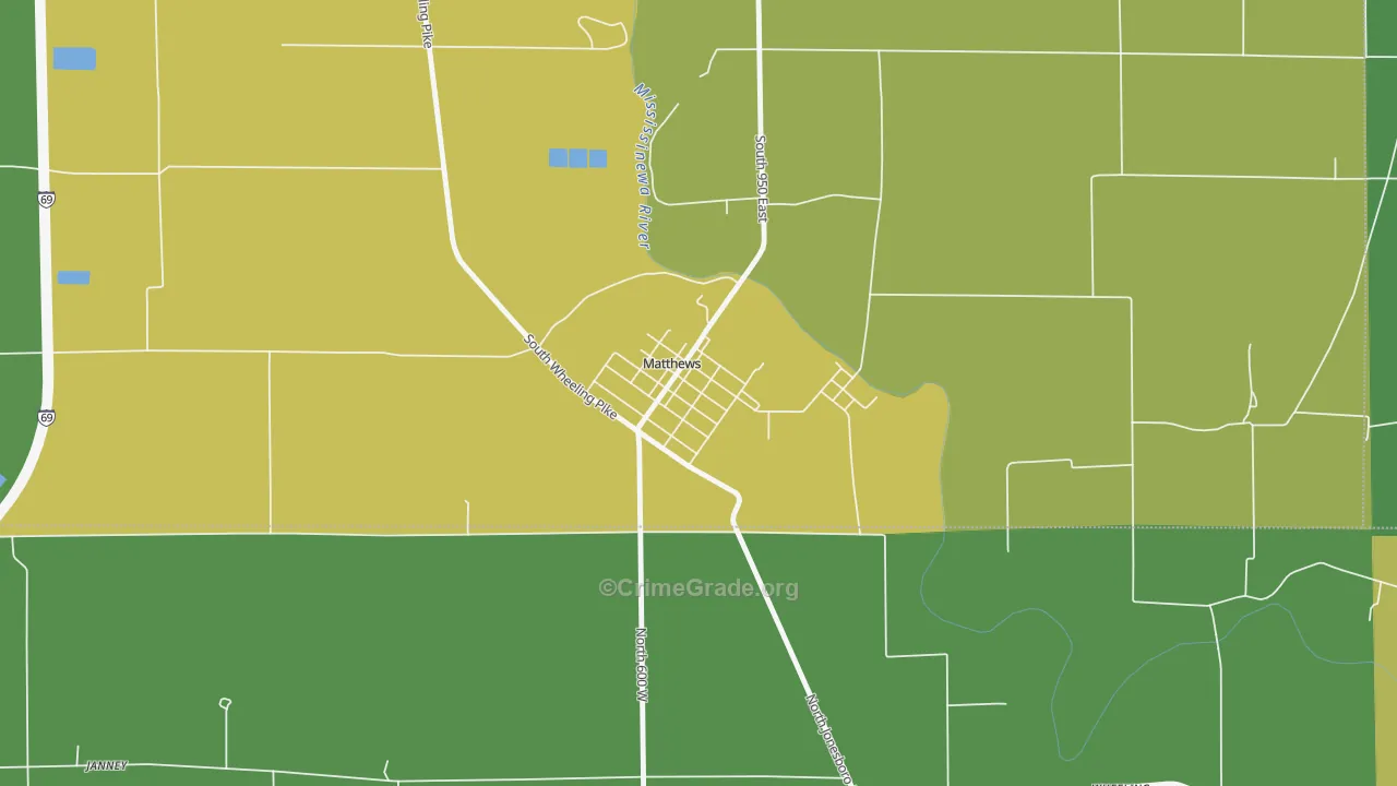 46957, IN Map of Vehicle Theft Rates