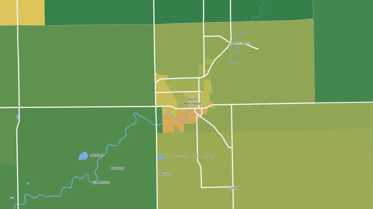 46962, IN Map of Vehicle Theft Rates