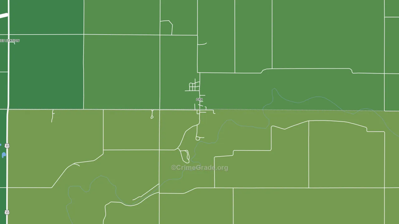 46968, IN Map of Vehicle Theft Rates