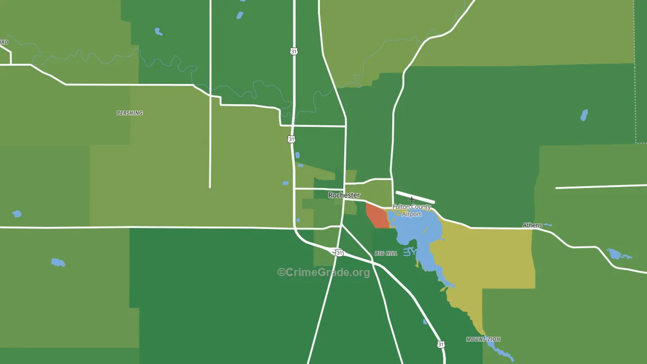 46975, IN Map of Vehicle Theft Rates