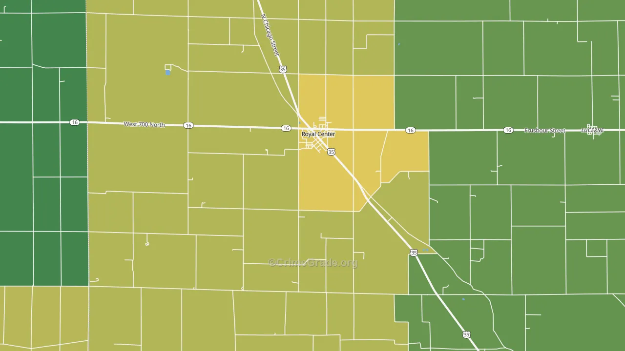 46978, IN Map of Vehicle Theft Rates