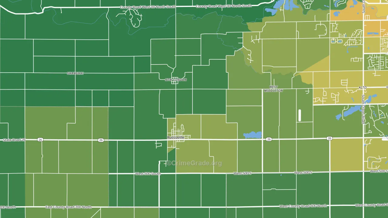 46979, IN Map of Vehicle Theft Rates