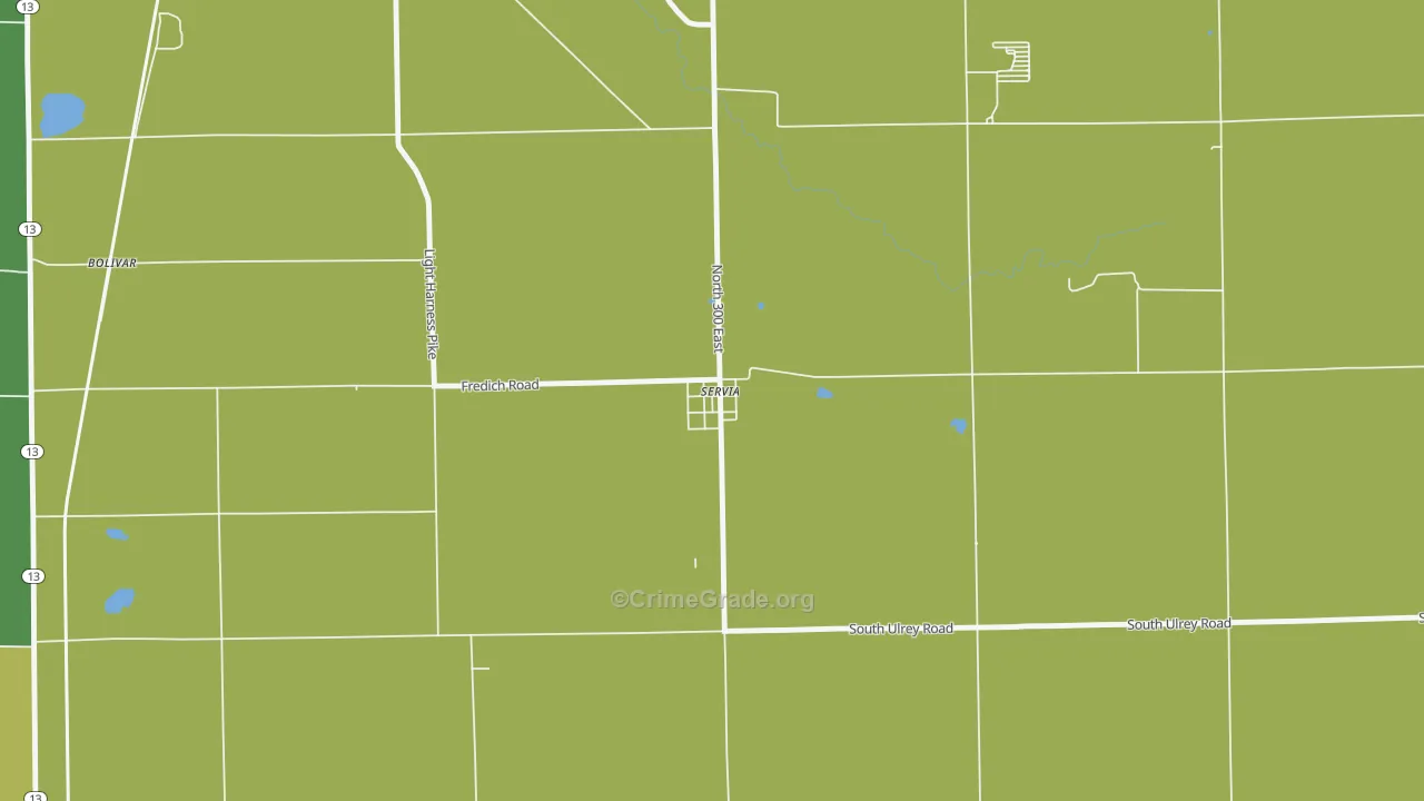 46980, IN Map of Vehicle Theft Rates
