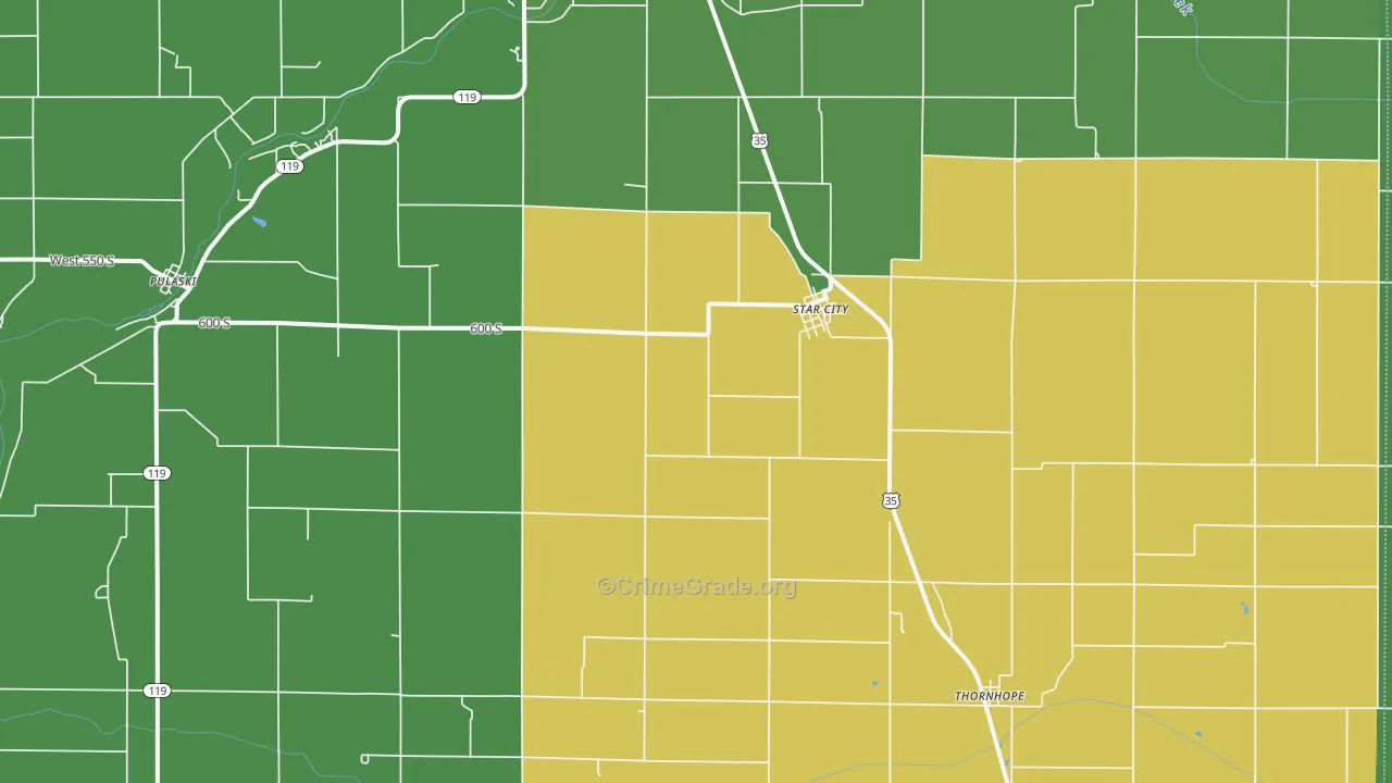 46985, IN Map of Vehicle Theft Rates