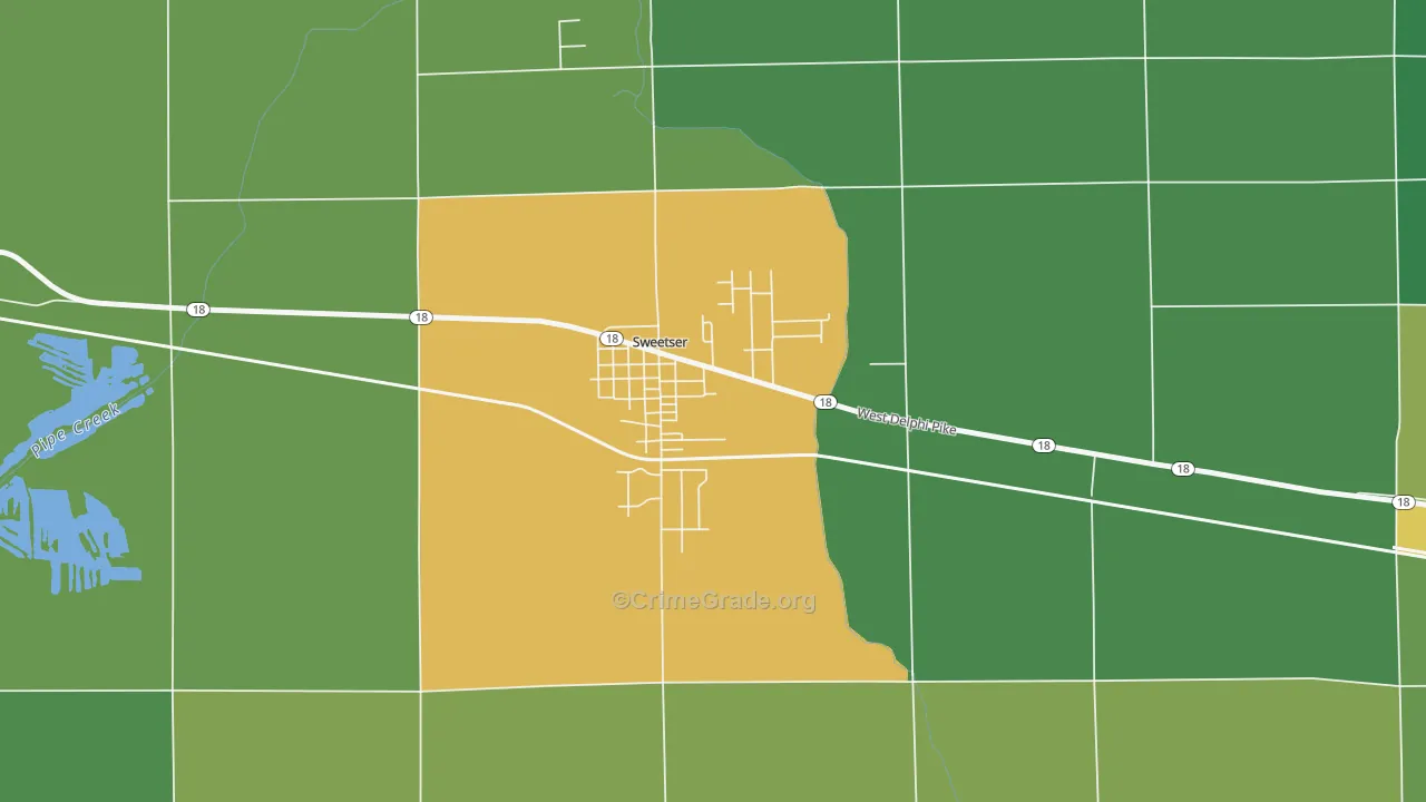 46987, IN Map of Vehicle Theft Rates