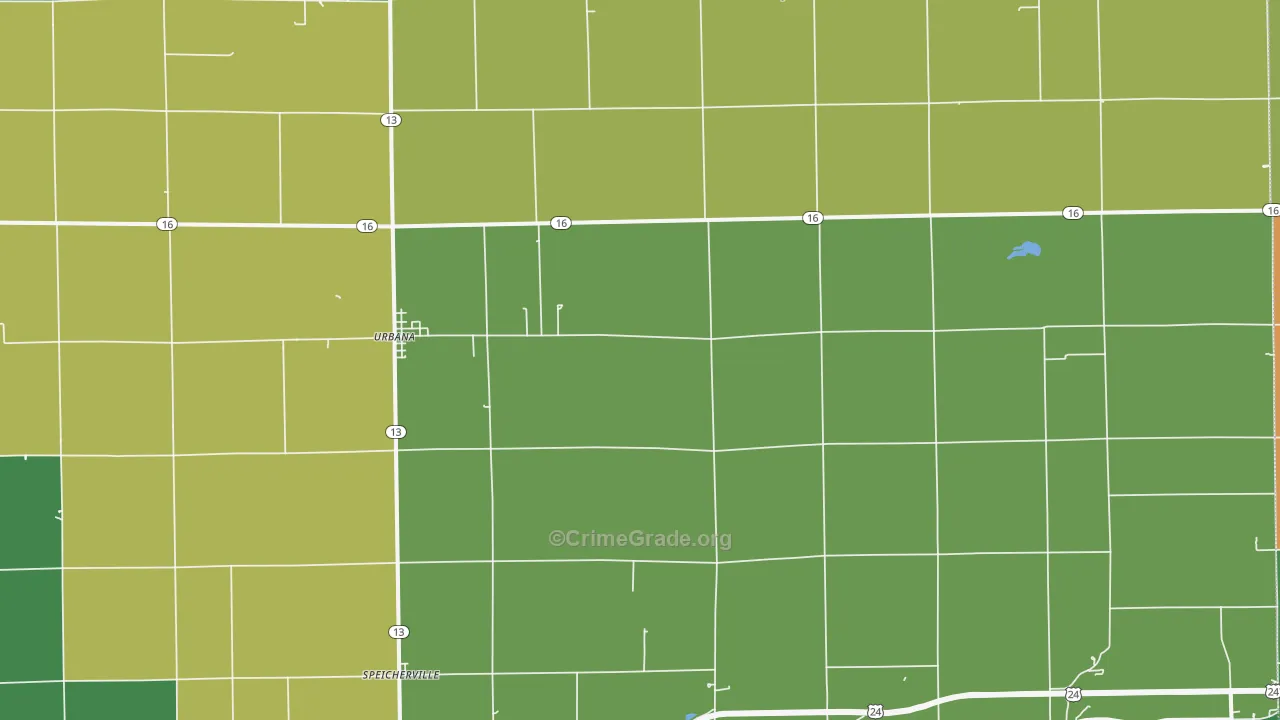 46990, IN Map of Vehicle Theft Rates