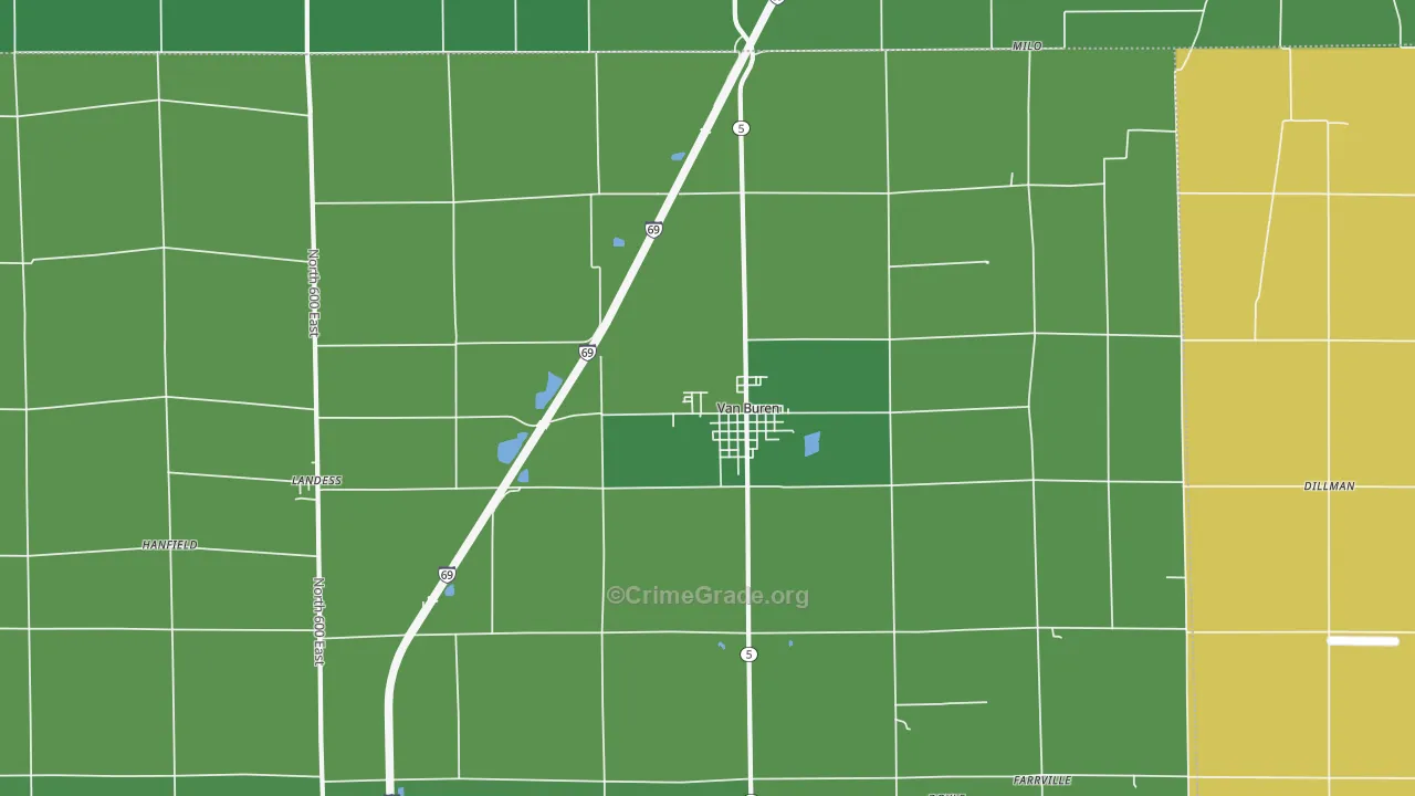 46991, IN Map of Vehicle Theft Rates