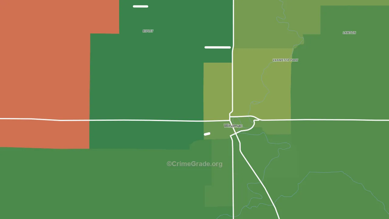 46996, IN Map of Vehicle Theft Rates