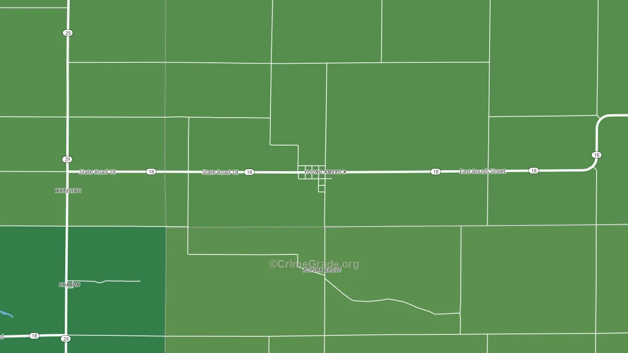 46998, IN Map of Vehicle Theft Rates