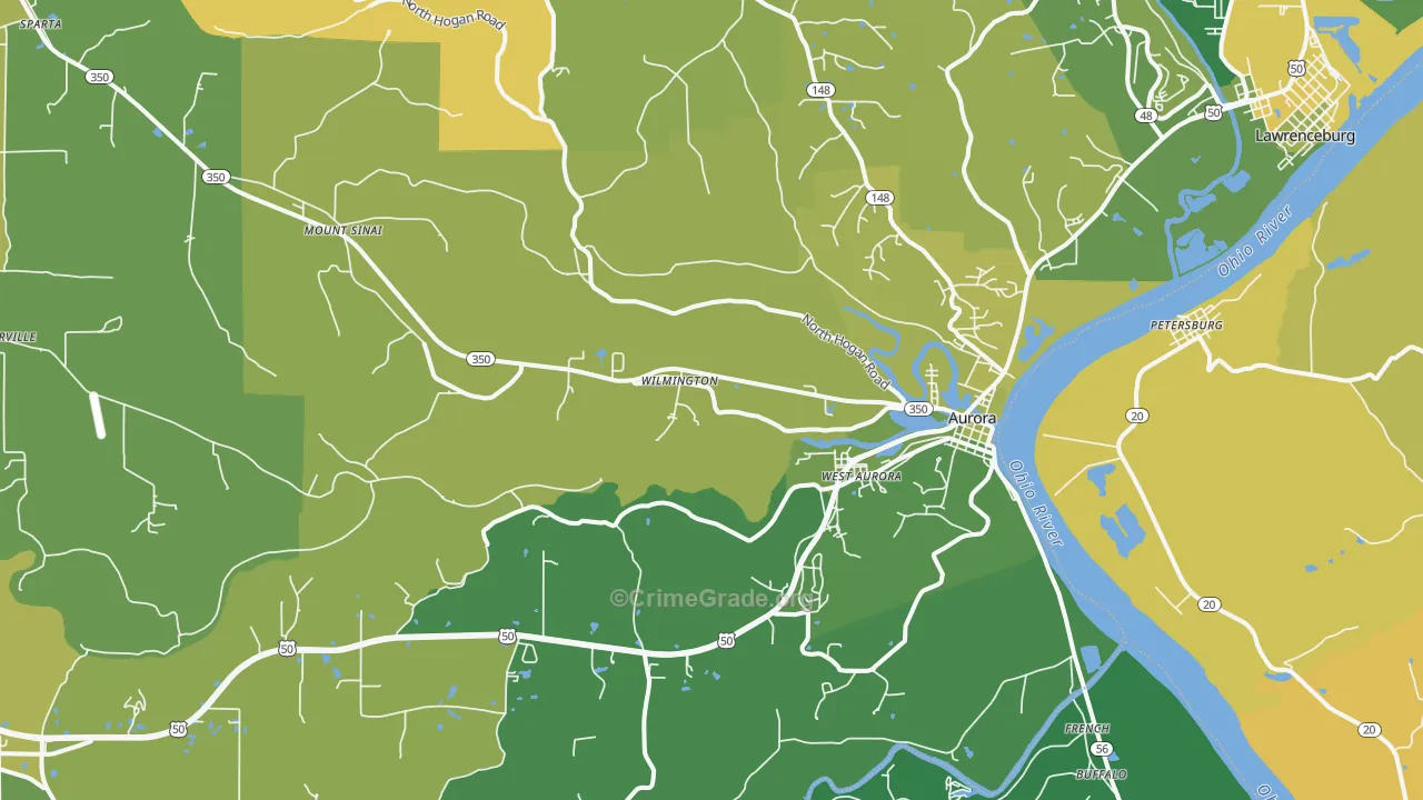47001, IN Map of Vehicle Theft Rates