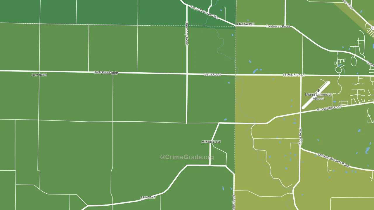 47010, IN Map of Vehicle Theft Rates