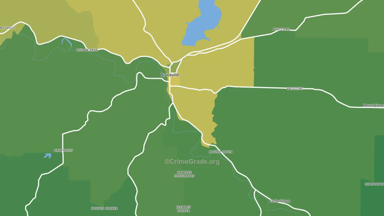 47012, IN Map of Vehicle Theft Rates