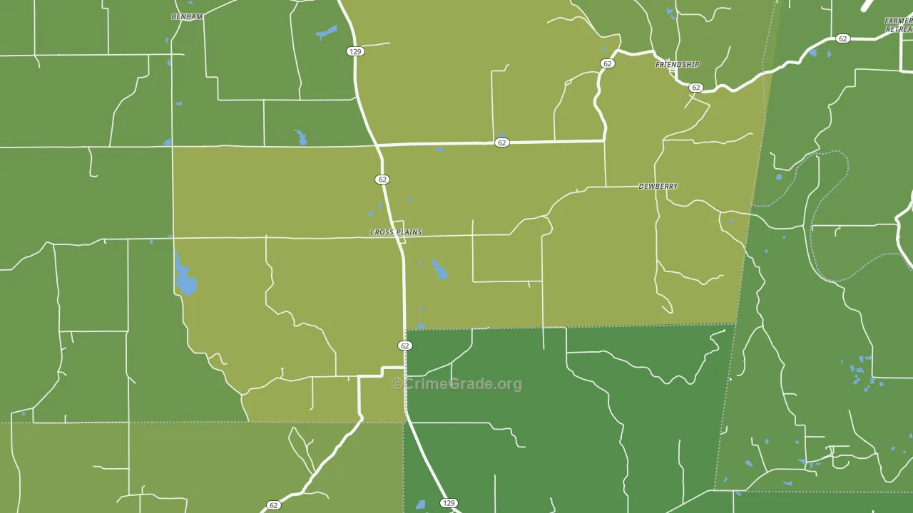 47017, IN Map of Vehicle Theft Rates