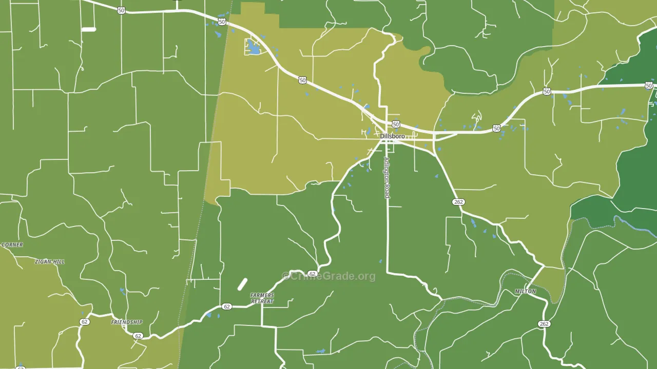 47018, IN Map of Vehicle Theft Rates