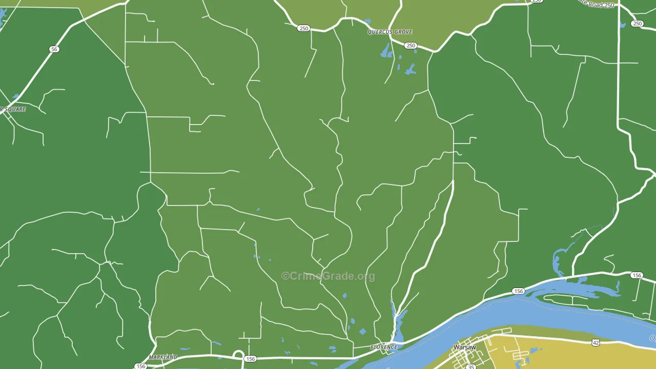 47020, IN Map of Vehicle Theft Rates