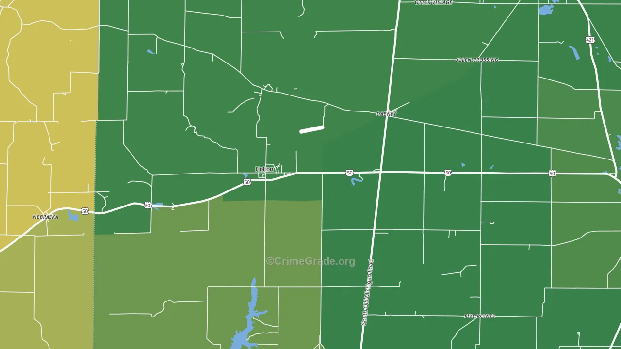 47023, IN Map of Vehicle Theft Rates