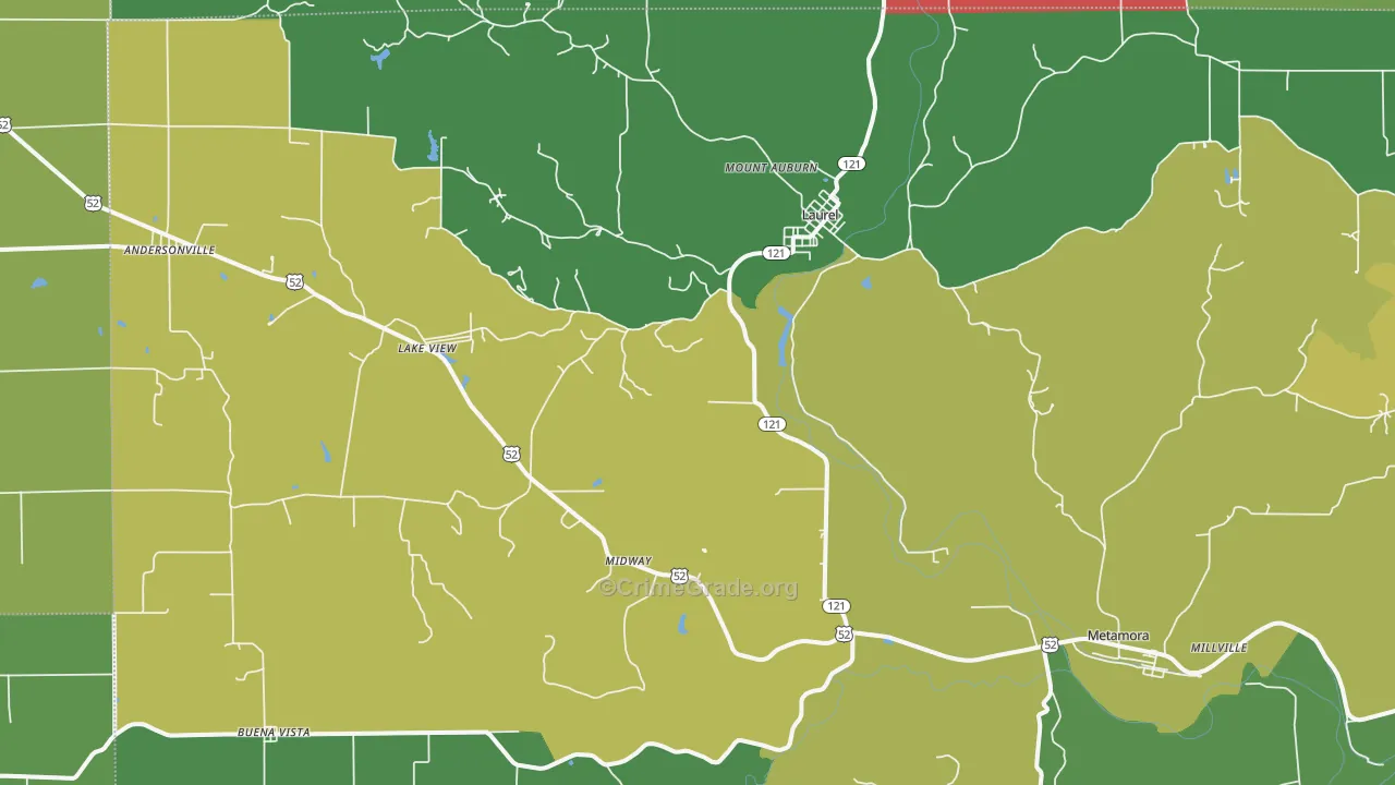 47024, IN Map of Vehicle Theft Rates